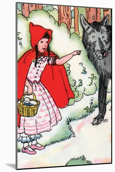Little Red Riding Hood Tells the Wolf of Her Trip-Julia Letheld Hahn-Mounted Art Print