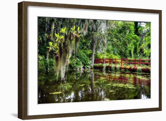 Little Red Southern Footbridge-George Oze-Framed Photographic Print