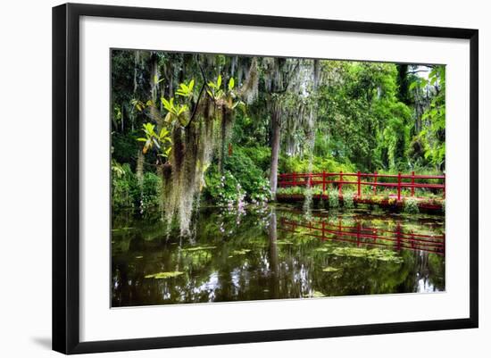 Little Red Southern Footbridge-George Oze-Framed Photographic Print