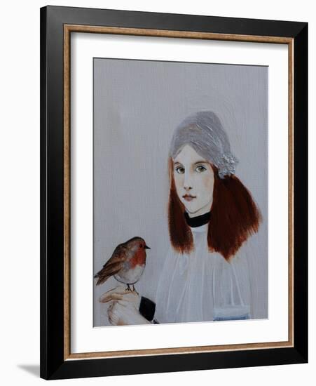 Little Redhead with Robin, 2016, Detail-Susan Adams-Framed Giclee Print