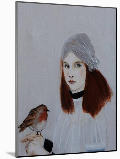 Little Redhead with Robin, 2016, Detail-Susan Adams-Mounted Giclee Print