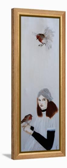 Little RedHead with Robin, 2016-Susan Adams-Framed Premier Image Canvas