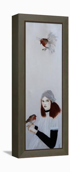 Little RedHead with Robin, 2016-Susan Adams-Framed Premier Image Canvas