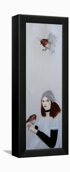 Little RedHead with Robin, 2016-Susan Adams-Framed Premier Image Canvas