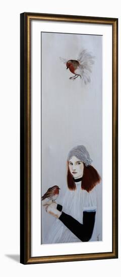 Little RedHead with Robin, 2016-Susan Adams-Framed Giclee Print