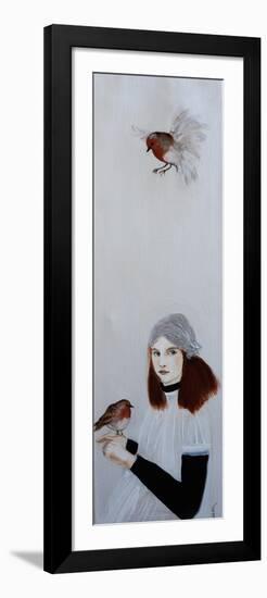 Little RedHead with Robin, 2016-Susan Adams-Framed Giclee Print