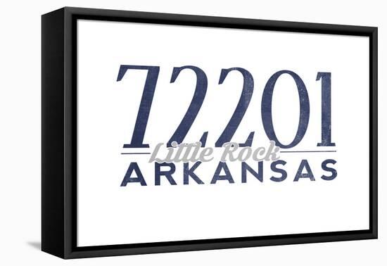 Little Rock, Arkansas - 72201 Zip Code (Blue)-Lantern Press-Framed Stretched Canvas