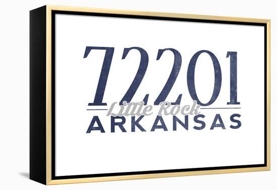 Little Rock, Arkansas - 72201 Zip Code (Blue)-Lantern Press-Framed Stretched Canvas