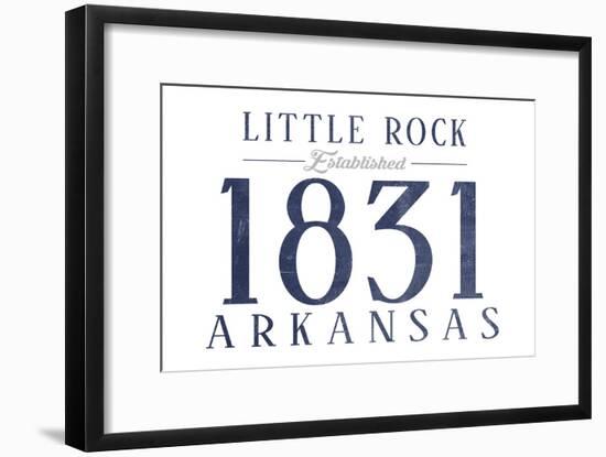 Little Rock, Arkansas - Established Date (Blue)-Lantern Press-Framed Art Print