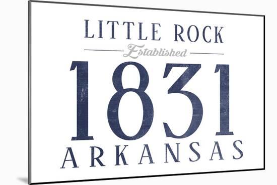 Little Rock, Arkansas - Established Date (Blue)-Lantern Press-Mounted Art Print