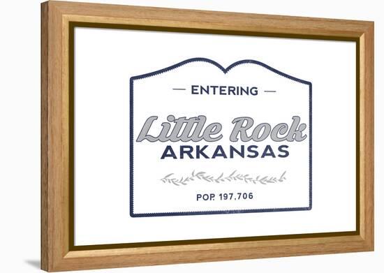 Little Rock, Arkansas - Now Entering (Blue)-Lantern Press-Framed Stretched Canvas