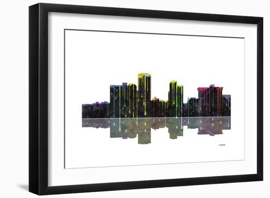 Little Rock Arkansas Skyline BW 1-Marlene Watson-Framed Giclee Print