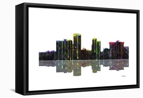 Little Rock Arkansas Skyline BW 1-Marlene Watson-Framed Premier Image Canvas