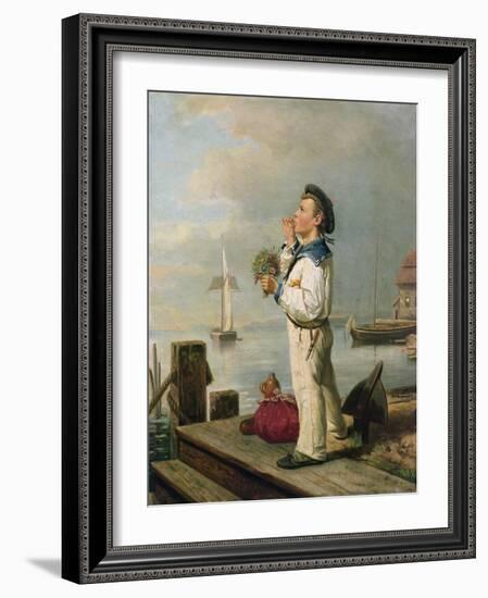 Little sailor waiting on the quay, 1863-Carl Julius Lorck-Framed Giclee Print