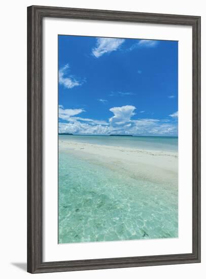 Little Sand Strip Appearing in Low Tide at the Rock Islands, Palau, Central Pacific-Michael Runkel-Framed Photographic Print