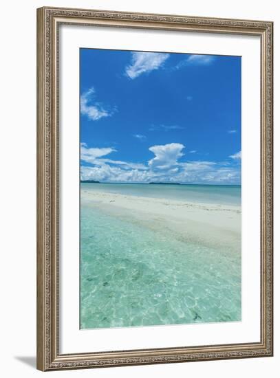 Little Sand Strip Appearing in Low Tide at the Rock Islands, Palau, Central Pacific-Michael Runkel-Framed Photographic Print