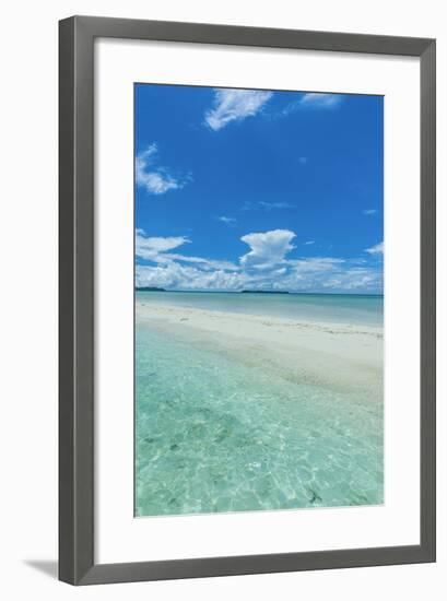 Little Sand Strip Appearing in Low Tide at the Rock Islands, Palau, Central Pacific-Michael Runkel-Framed Photographic Print