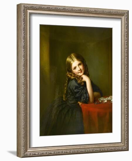 Little Seamstress, 1865 (Oil on Board)-William Powell Frith-Framed Giclee Print