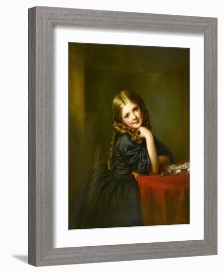 Little Seamstress, 1865 (Oil on Board)-William Powell Frith-Framed Giclee Print