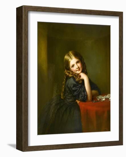 Little Seamstress, 1865 (Oil on Board)-William Powell Frith-Framed Giclee Print