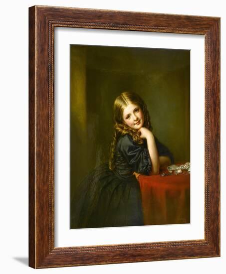 Little Seamstress, 1865 (Oil on Board)-William Powell Frith-Framed Giclee Print