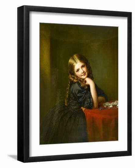 Little Seamstress, 1865 (Oil on Board)-William Powell Frith-Framed Giclee Print
