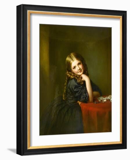Little Seamstress, 1865 (Oil on Board)-William Powell Frith-Framed Giclee Print
