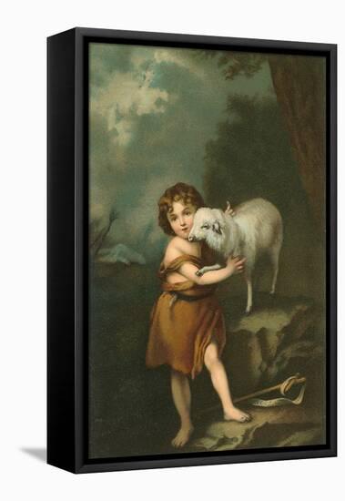 Little Shepherd with Lamb-null-Framed Stretched Canvas