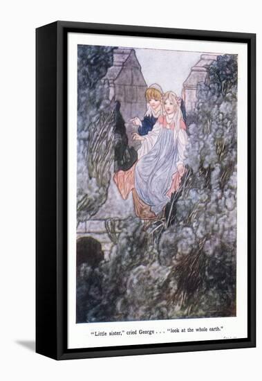 Little Sister, Cried GeorgeLook at the Whole Earth-Charles Robinson-Framed Premier Image Canvas