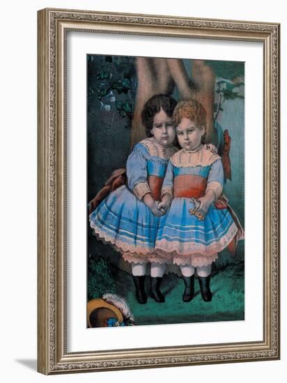 Little Sisters-Currier & Ives-Framed Art Print