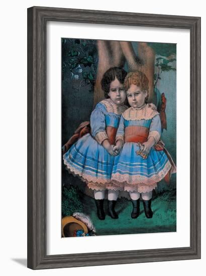 Little Sisters-Currier & Ives-Framed Art Print