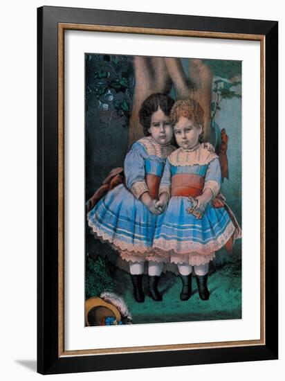 Little Sisters-Currier & Ives-Framed Art Print