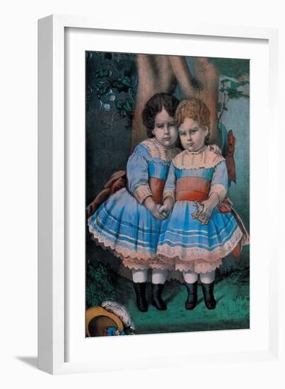 Little Sisters-Currier & Ives-Framed Art Print