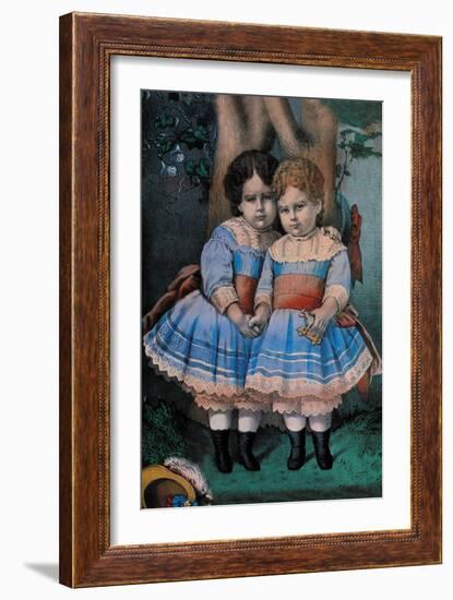 Little Sisters-Currier & Ives-Framed Art Print