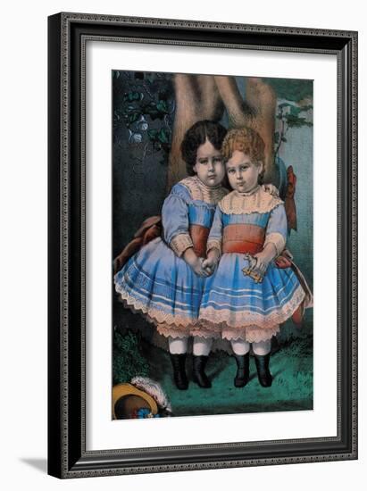 Little Sisters-Currier & Ives-Framed Art Print