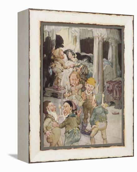 Little Snowdrop (Snow White) Enjoys the Hospitality of the Kindly Dwarfs-Anne Anderson-Framed Premier Image Canvas