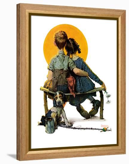 "Little Spooners" or "Sunset", April 24,1926-Norman Rockwell-Framed Premier Image Canvas