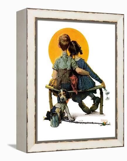 "Little Spooners" or "Sunset", April 24,1926-Norman Rockwell-Framed Premier Image Canvas