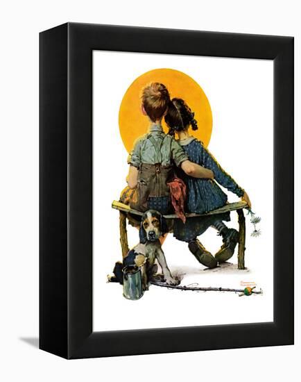 "Little Spooners" or "Sunset", April 24,1926-Norman Rockwell-Framed Premier Image Canvas