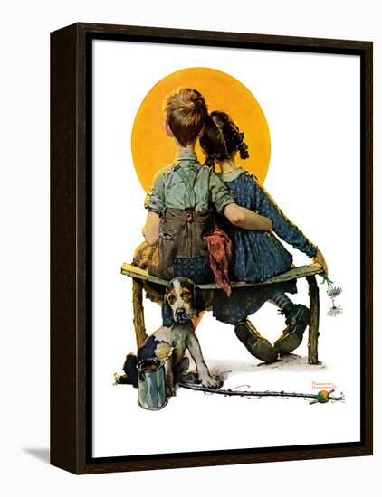 "Little Spooners" or "Sunset", April 24,1926-Norman Rockwell-Framed Premier Image Canvas