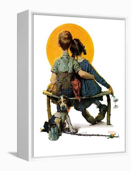 "Little Spooners" or "Sunset", April 24,1926-Norman Rockwell-Framed Premier Image Canvas