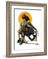 "Little Spooners" or "Sunset", April 24,1926-Norman Rockwell-Framed Giclee Print