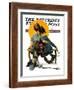 "Little Spooners" or "Sunset" Saturday Evening Post Cover, April 24,1926-Norman Rockwell-Framed Giclee Print