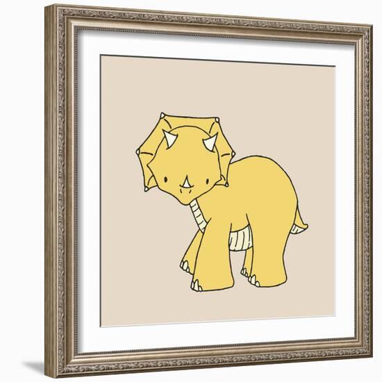 Little Triceratops-Designs Sweet Melody-Framed Art Print