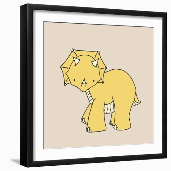 Little Triceratops-Designs Sweet Melody-Framed Art Print