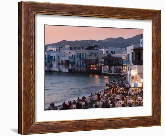 Little Venice, Mykonos Town, Chora, Mykonos, Cyclades, Greek Islands, Greece, Europe-Sergio Pitamitz-Framed Photographic Print