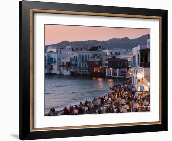 Little Venice, Mykonos Town, Chora, Mykonos, Cyclades, Greek Islands, Greece, Europe-Sergio Pitamitz-Framed Photographic Print