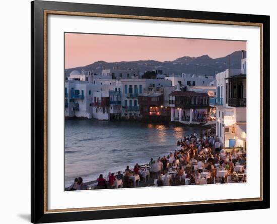 Little Venice, Mykonos Town, Chora, Mykonos, Cyclades, Greek Islands, Greece, Europe-Sergio Pitamitz-Framed Photographic Print