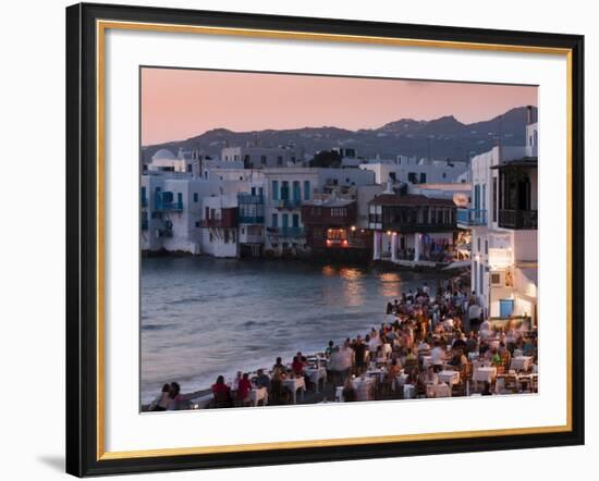 Little Venice, Mykonos Town, Chora, Mykonos, Cyclades, Greek Islands, Greece, Europe-Sergio Pitamitz-Framed Photographic Print