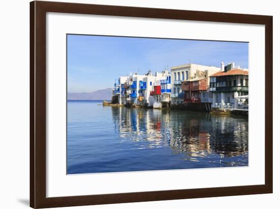 Little Venice Reflections, Mykonos Town (Chora), Mykonos, Cyclades, Greek Islands, Greece, Europe-Eleanor Scriven-Framed Photographic Print
